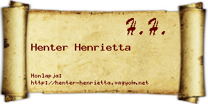 Henter Henrietta névjegykártya